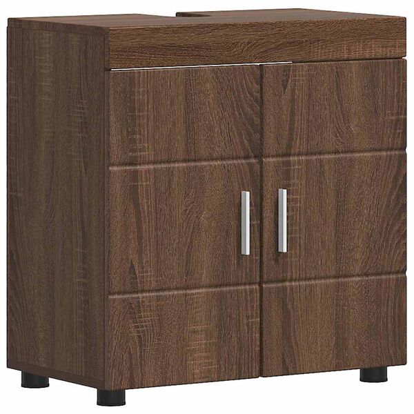 vidaXL Ensemble de mobilier de salle de bain TULUM Ch&ecirc;ne brun