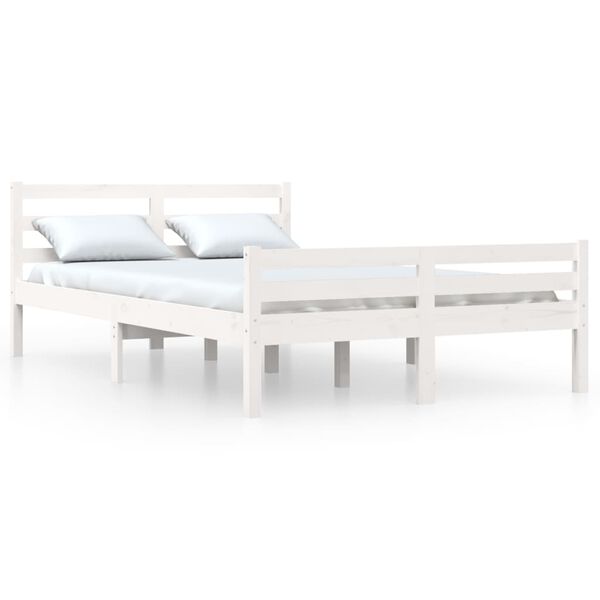 vidaXL Cadre de lit sans matelas blanc bois massif 160x200 cm