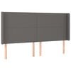 vidaXL T&ecirc;te de lit avec oreilles Gris 183x16x118/128 cm Similicuir