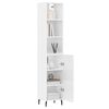 vidaXL Buffet haut Blanc brillant 34,5x34x180 cm Bois d'ing&eacute;nierie