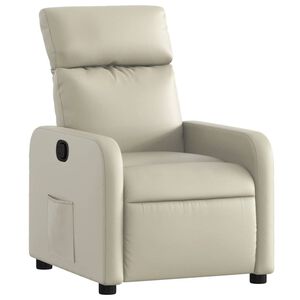vidaXL Fauteuil inclinable Cr&egrave;me Similicuir