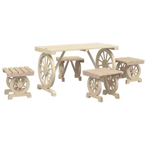 vidaXL Ensemble &agrave; manger de jardin 5 pcs bois de sapin massif