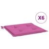 vidaXL Coussins de chaise de jardin lot de 6 rose 50x50x3 cm tissu