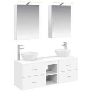 vidaXL Ensemble de mobilier de salle de bain 5 pc Blanc