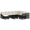 vidaXL Ensemble de canap&eacute; de jardin 11 pc Noir et blanc cr&egrave;me