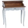 vidaXL Bureau d'&eacute;criture avec tiroir Marron et blanc 80 x 40 x 92 cm