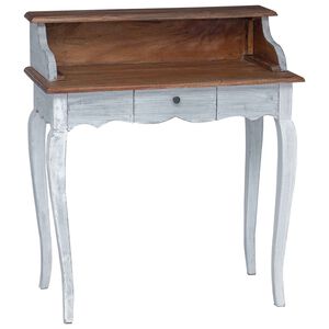 vidaXL Bureau d'&eacute;criture avec tiroir Marron et blanc 80 x 40 x 92 cm