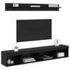 vidaXL Ensemble de meuble TV mural 5 pcs Ch&ecirc;ne noir Bois d'ing&eacute;nierie