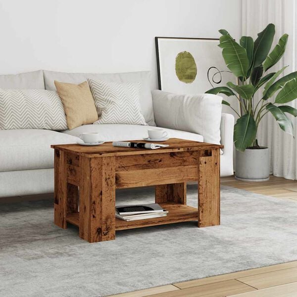 vidaXL Table basse vieux bois 79x49x41 cm bois d'ing&eacute;nierie