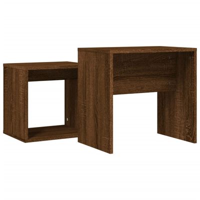 vidaXL Tables basses gigognes 2 pcs chêne marron bois d'ingénierie