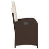 vidaXL Chaises inclinables de jardin lot de 2 et coussins marron rotin