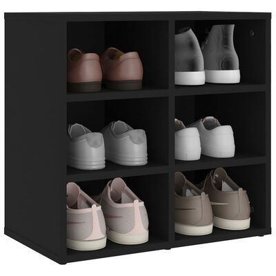 vidaXL Armoire à chaussures noir 52,5x30x50 cm