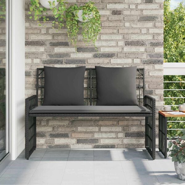 vidaXL Banc ext&eacute;rieur Uni Noir et Gris fonc&eacute; 116 x 55 x 82 cm