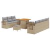 vidaXL Ensemble de canap&eacute; de jardin 10 pcs Beige polyrotin