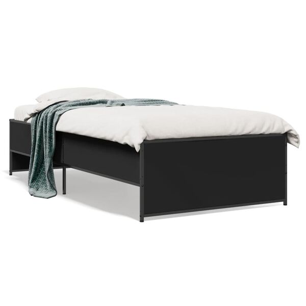 vidaXL Cadre de lit sans matelas noir 100x200 cm