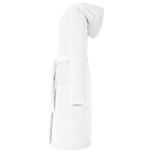 vidaXL Peignoir avec capuche Blanc s Flanelle