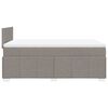 vidaXL Sommier &agrave; lattes de lit avec matelas Taupe 120x200 cm Tissu