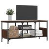 vidaXL Meuble TV ch&ecirc;ne marron 100x35x45 cm bois d'ing&eacute;nierie et fer