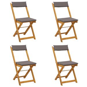 vidaXL Chaises de bistrot d'ext&eacute;rieur 4 pcs Gris fonc&eacute; 40 x 53 x 80 cm