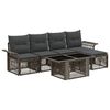vidaXL Ensemble de canap&eacute; de jardin 6 pc Gris et Gris fonc&eacute; polyrotin