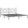 vidaXL Cadre de lit m&eacute;tal sans matelas avec t&ecirc;te de lit noir 183x213cm