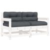 vidaXL Chaises de jardin et coussins lot de 2 blanc bois de pin massif