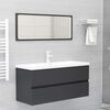 vidaXL Ensemble de meubles de salle de bain Gris Agglom&eacute;r&eacute;