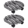 vidaXL Chariots &agrave; plantes 2 pcs Gris &Oslash;30x7,5 cm WPC