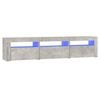 vidaXL Meuble TV avec lumi&egrave;res LED Gris b&eacute;ton 180x35x40 cm