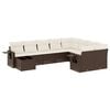 vidaXL Salon de jardin 10 pcs avec coussins marron r&eacute;sine tress&eacute;e