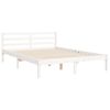 vidaXL Cadre de lit sans matelas blanc 140x190 cm bois massif