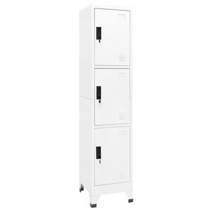 vidaXL Armoire &agrave; casiers Blanc 38x45x180 cm Acier