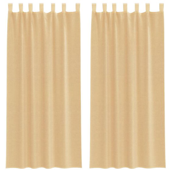 vidaXL Rideaux en voile avec passe-tringles 2 pcs sable