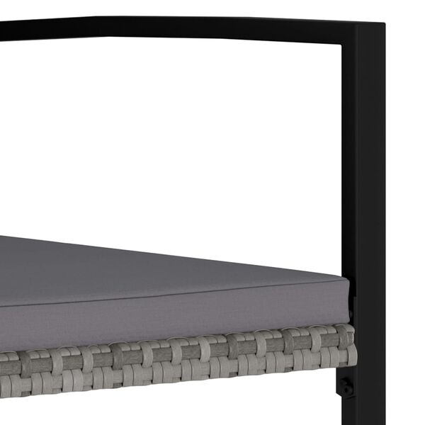 vidaXL Chaises à manger de jardin lot de 4 Résine tressée Gris