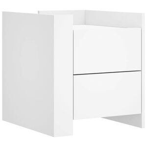 vidaXL Table de chevet blanc 45x50x50 cm bois d&rsquo;ing&eacute;nierie