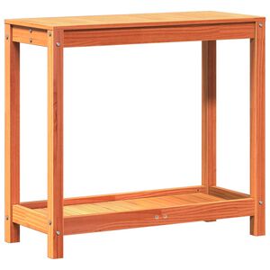 vidaXL Table de rempotage avec &eacute;tag&egrave;re cire marron bois massif de pin