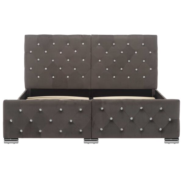 vidaXL Cadre de lit sans matelas gris velours 140x200 cm