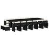 vidaXL Ensemble &agrave; manger de jardin 17 pcs coussins noir r&eacute;sine tress&eacute;e