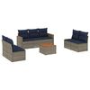 vidaXL Ensemble de canap&eacute; de jardin 8 pcs avec coussins gris r&eacute;sine tress&eacute;e