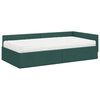 vidaXL Cadre de lit d'angle avec matelas Autre 2 pcs Vert tissu
