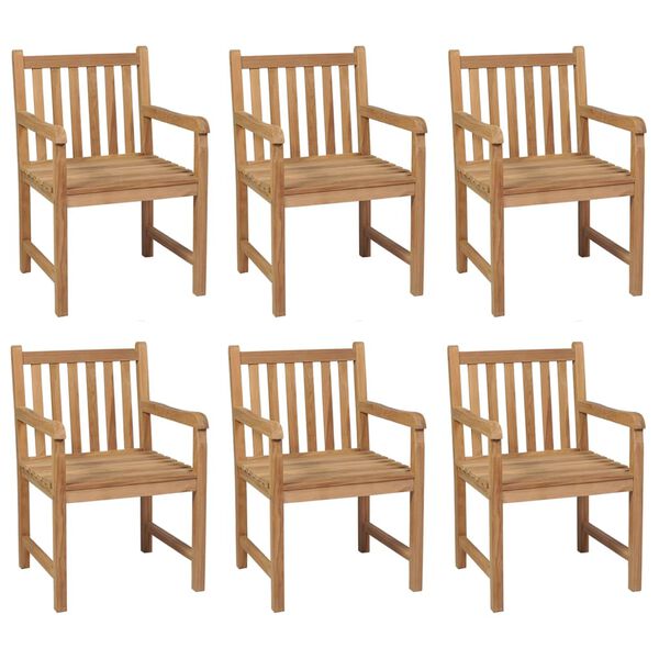 vidaXL Chaises de jardin lot de 6 et coussins bleu Bois de teck solide