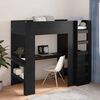 vidaXL Cadre de lit superpos&eacute; avec bureau Ch&ecirc;ne noir 90 x 190 cm
