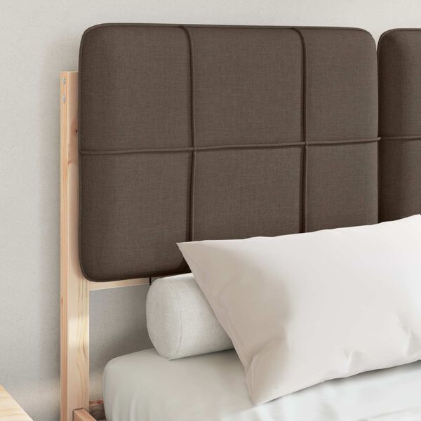 vidaXL Cadre de lit avec t&ecirc;te de lit rembourr&eacute;e Taupe 120 x 200 cm