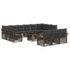 vidaXL Ensemble de canap&eacute; de jardin 14 pc Gris et Gris fonc&eacute; polyrotin
