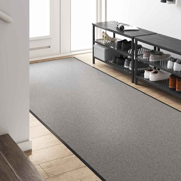 vidaXL Tapis d'entr&eacute;e Autre Gris et Noir 120 x 350 cm