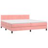 vidaXL Sommier &agrave; lattes de lit avec matelas Rose 200x200 cm Velours