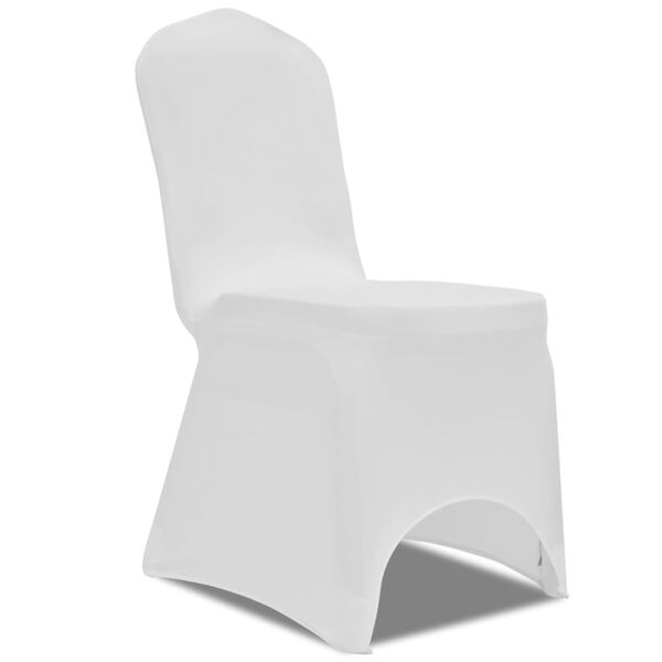 Housse blanche extensible pour chaise 50 pi&egrave;ces