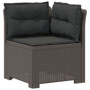 vidaXL Canap&eacute; de jardin 1 place avec coussins look rotin PP Gris clair