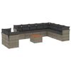 vidaXL Salon de jardin 11 pcs avec coussins gris r&eacute;sine tress&eacute;e