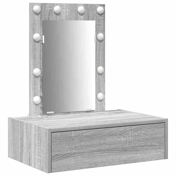 vidaXL Table de Toilette Gris 60 x 40 x 70 cm Bois d'ing&eacute;nierie